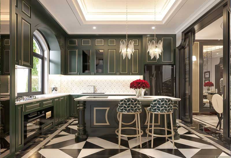 Thiết kế phòng bếp phong cách indochine